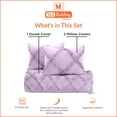thumbnail image 4 of SGI Bedding 3 Piece Cotton Diamond Ruffle Duvet Cover Lilac Solid 600TC Oversized King, 4 of 8