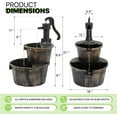 thumbnail image 3 of NALYL Barrel and Pump Water Fountain, Freestanding Outdoor Waterfall Fountain with Electric Recirculating Pump, 2-Tier Water Feature Decor for Garden, Patio, Backyard, or Porch, Bronze, 3 of 9