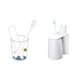 thumbnail image 4 of Juego de soporte para cepillos de dientes, soporte para cepillos de dientes para baño, montaje en pared, con taza magnética, caja de almacenamiento trasera (blanco) ER, 4 of 5