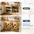 thumbnail image 4 of Summer Sunflowers Small Sink Skirt 10"Wx11"L,Dustproof Under Sink Curtain with Self Adhesive Tape,Red Yellow Floral Leaf Wood Grain Cabinet Curtain Cover for Bathroom Vanity,Kitchen Storage Shelf,RV, 4 of 9