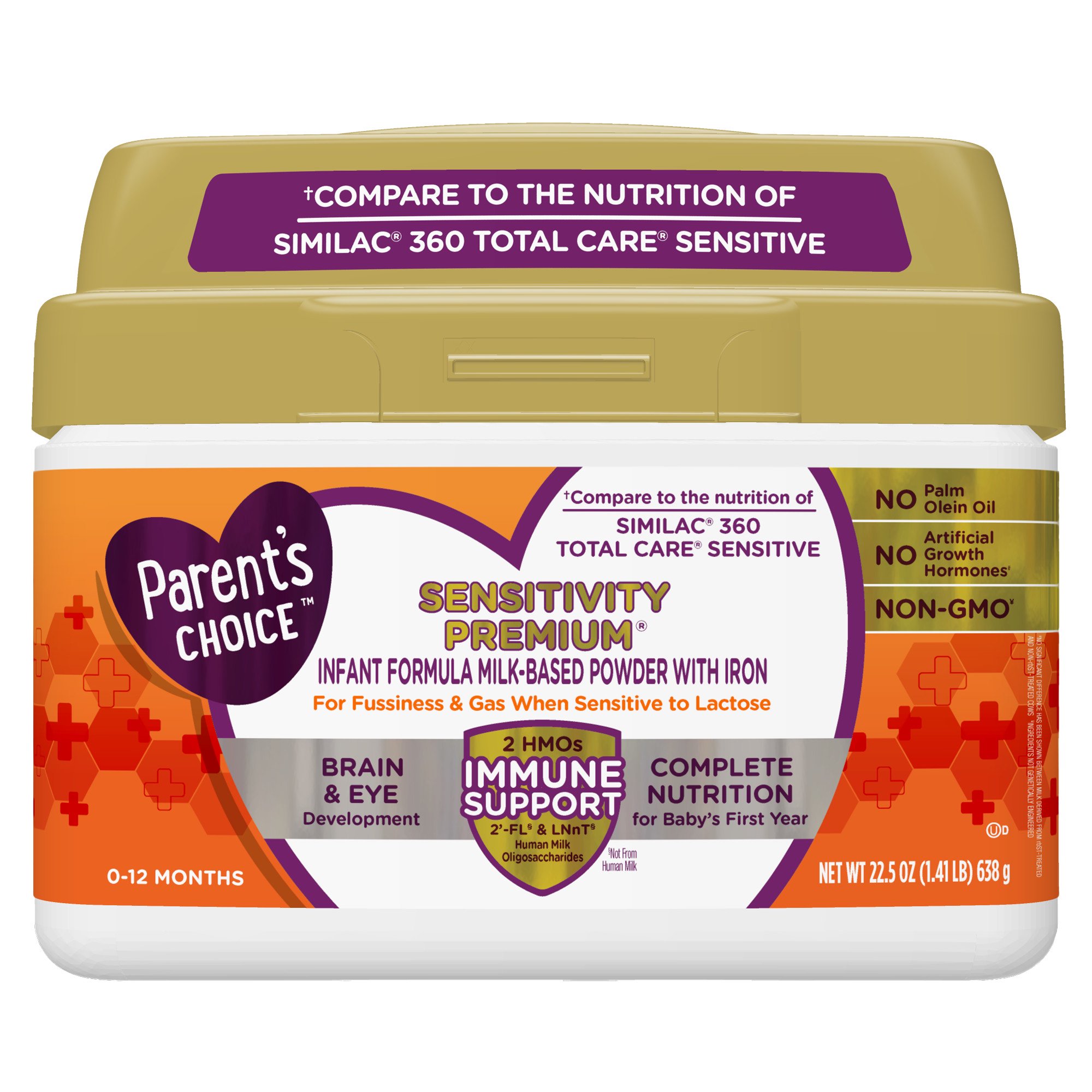 Parent's Choice Sensitivity Premium Baby Formula with Iron, Dual HMOs, 22.5 oz