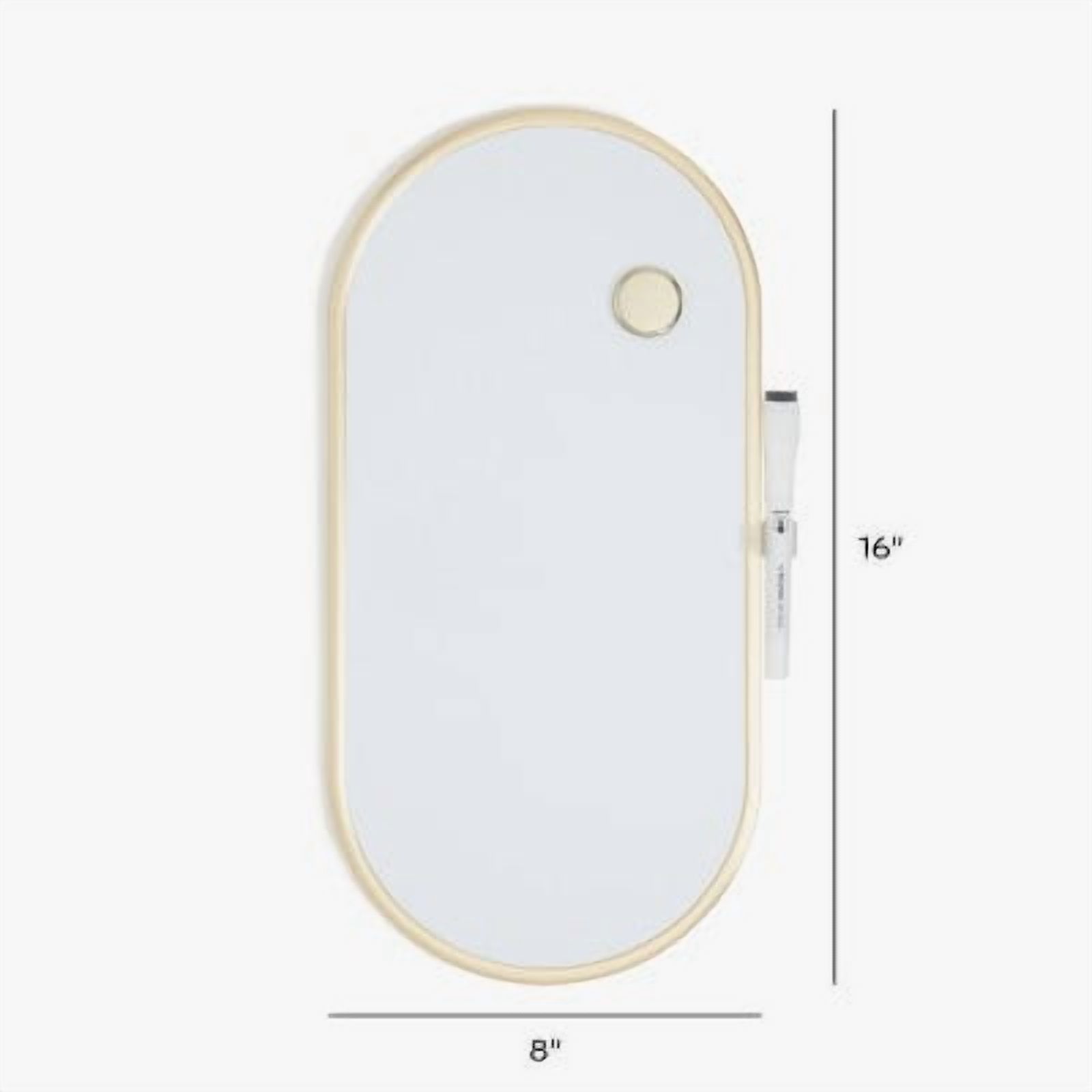 8"x16" Metal Frame Oval Dry Erase Board Gold