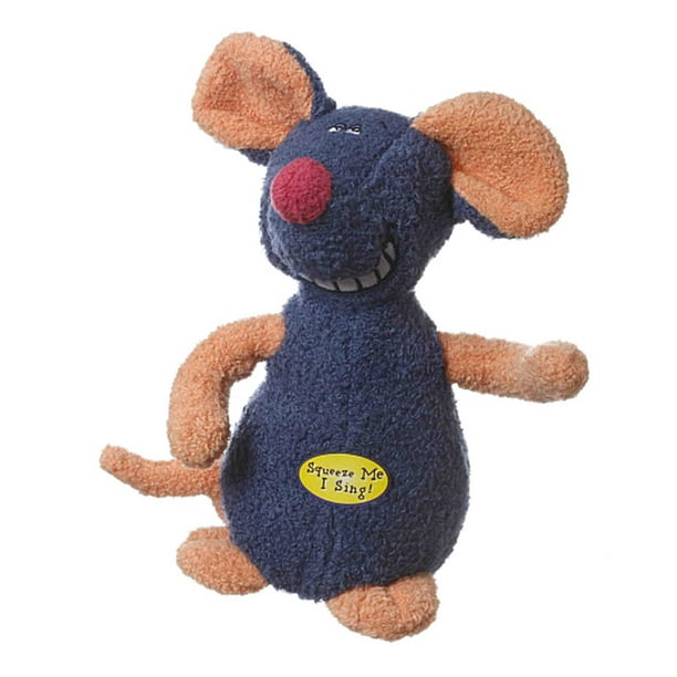 Multipet Deedle Dude Musical Interactive Plush Mouse Dog Toy, 8 inch