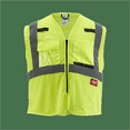 thumbnail image 2 of Milwaukee Tool Class 2 High Visibility Yellow Mesh Safety Vest - L/XL, 2 of 8