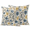 thumbnail image 6 of Vintage Blue Yellow Outdoor Pillow Covers 18x18 Inch Throw Pillow Covers Set of 2 Waterproof Decorative Pillow Cases Spring Enchanted Garden Florals Cushion Covers for Patio Furniture Garden Couch, 6 of 8