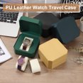 thumbnail image 3 of Estuche de viaje para reloj, caja de almacenamiento de cuero PU, organizador para 1 reloj, rollo de cuero portátil para hombres y mujeres, regalo de cumpleaños, negro, 3 of 6