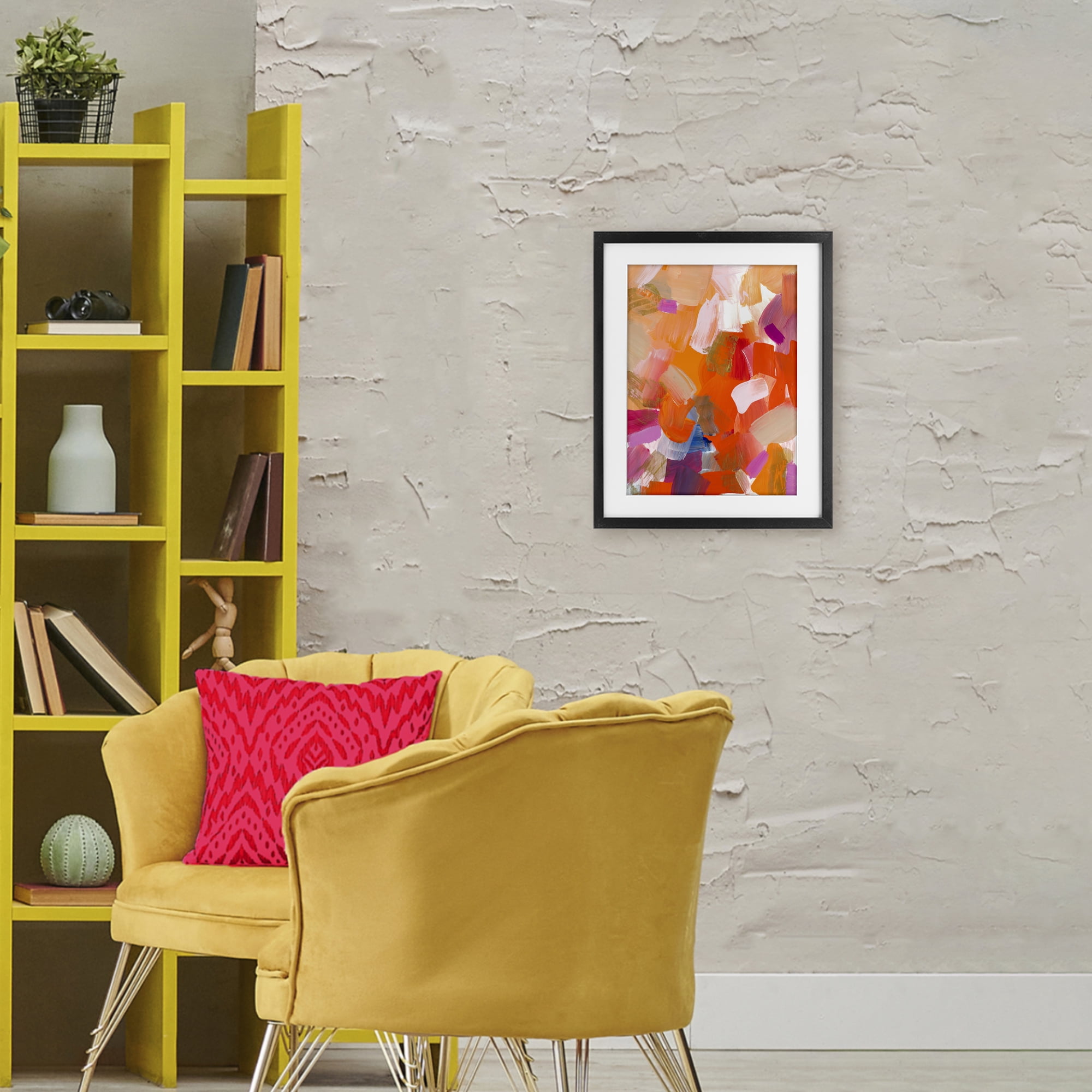 Stupell Industries Confetti Petals Abstraction Black Framed Print Under Glass, design by Lanie Loreth