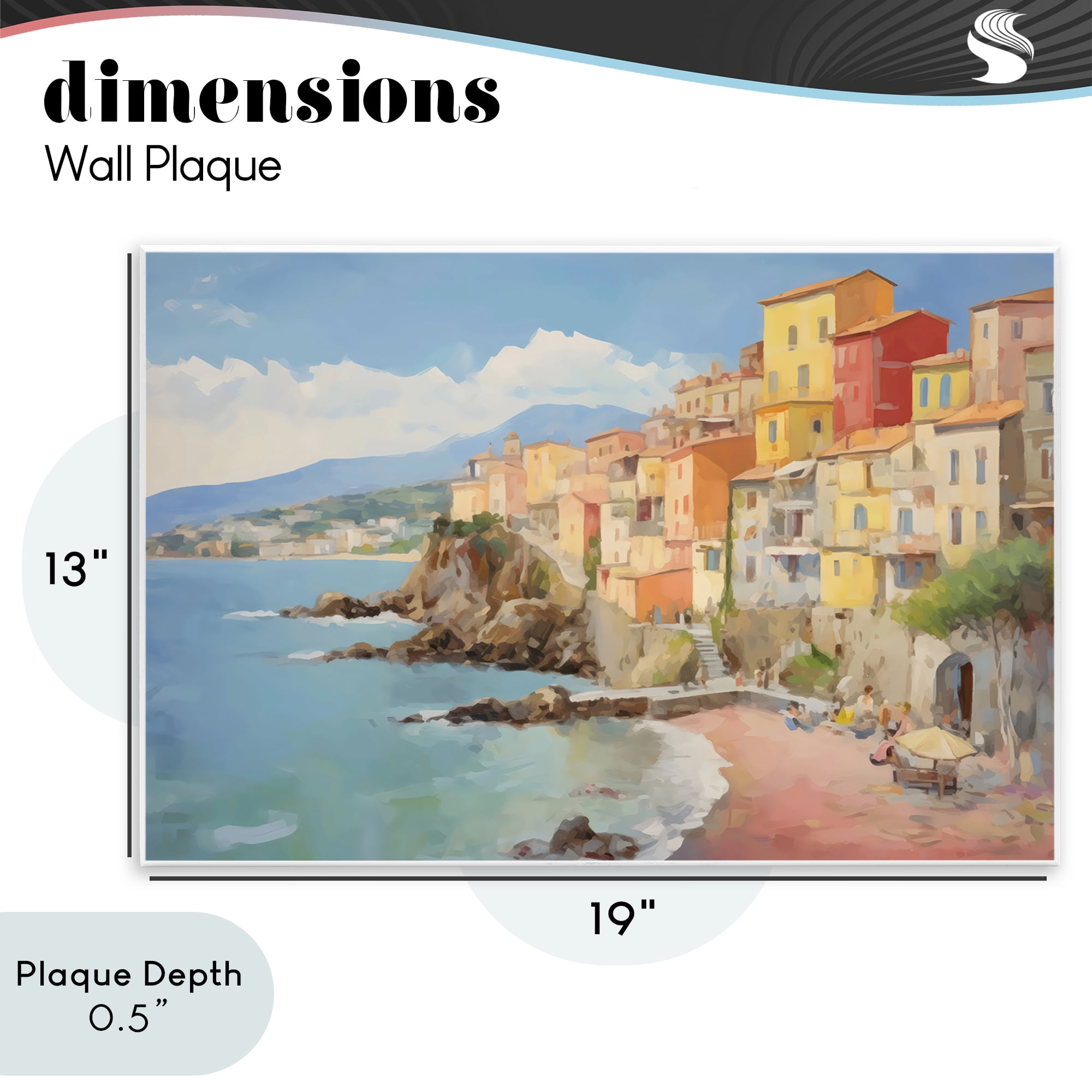 Stupell Industries Colorful Coastal Town by Sea Wall Plaque Art, design by Creative Studio