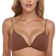 thumbnail image 2 of Fsqjgq Bras for Women Front Closure French Beauty Back Underwear Triangle Cup Seamless Wireless Bras Convertible Push Up Bra Bralettes Brown Size M, 2 of 4