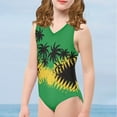 thumbnail image 3 of SEANATIVE Jamaica Flag Bathing Suit One Piece Teen Quick Dry Kids Beach Swimwear Girls Trees Print Leisure Tankini Swimsuit for Girls Size 3-4, 3 of 7