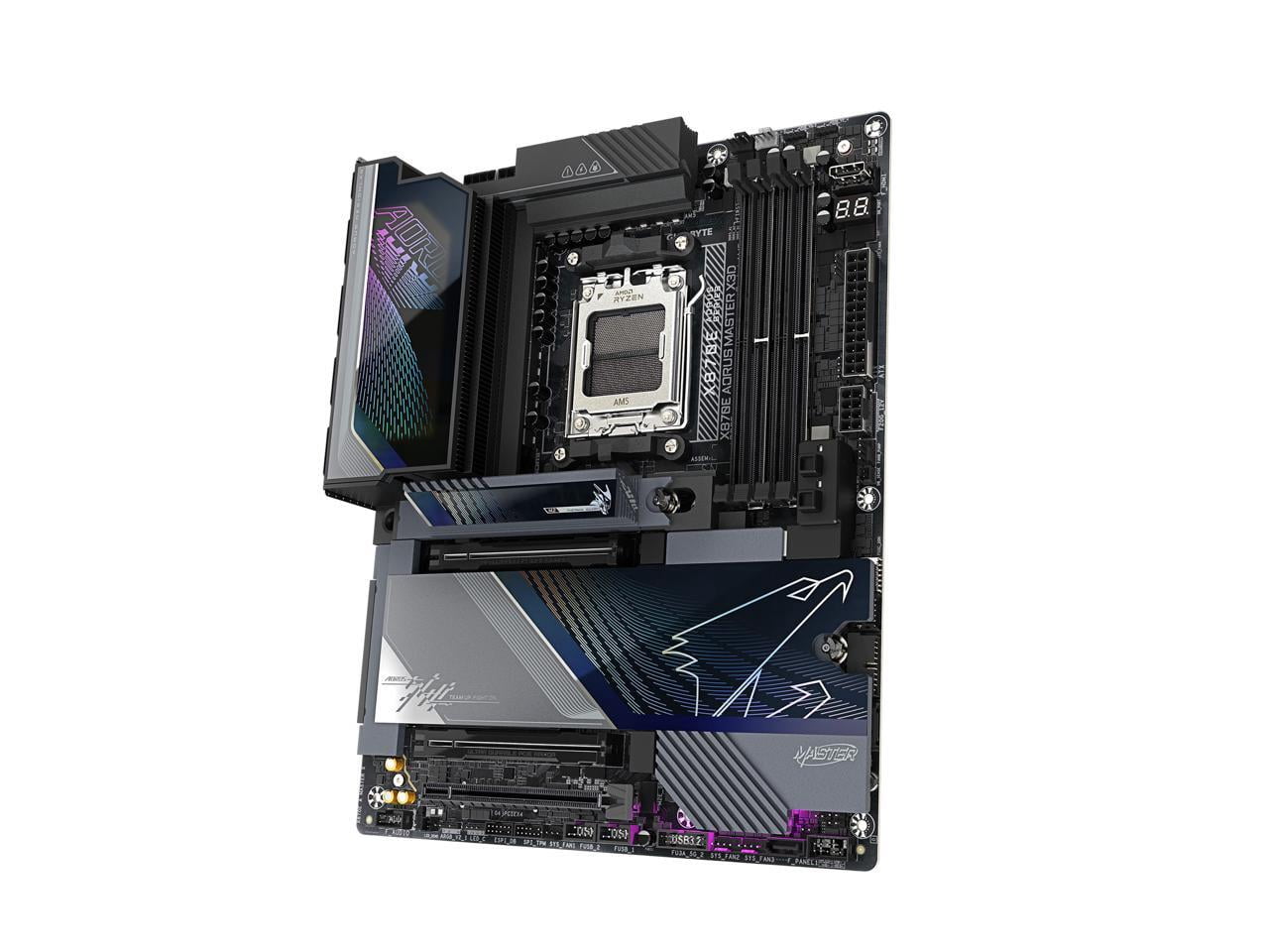 GIGABYTE X870E AORUS MASTER X3D AMD AM5 LGA 1718 ATX Motherboard, Supports AMD Ryzen 9000/8000/7000 Series Processors, DDR5, 18+2+2 Total Power Phase, 5x M.2, PCIe 5.0, USB4 Type-C, WIFI7, 10GbE, PCI