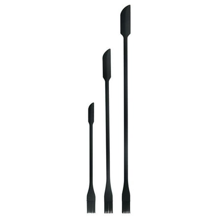 

Fovolat Small Silicone Spatula|3pcs Two-Sides Hardened Mini Silicone Spatula and Silicone Brush|Heat-Resistant Thin Jar Scraper for Cooking Mixing Stirring