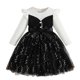 thumbnail image 1 of Vestido de Manga Larga para Niñas con Nudo de Arco Y Cinturón, de Moda de Color Sólido de Malla de Manga Larga para Niños 3-10 Años, 1 of 9