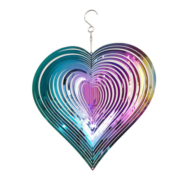 Wind Chimes Memorial Swivel Unique Colurful Heart Shape Wind Bell para decoración 20cmx28.8cm Zulema campanas de viento
