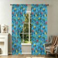 Blue Monster Pattern Monster Cartoon Truck Blue Pattern Sheer Curtains, Sheer Curtain Panels ...
