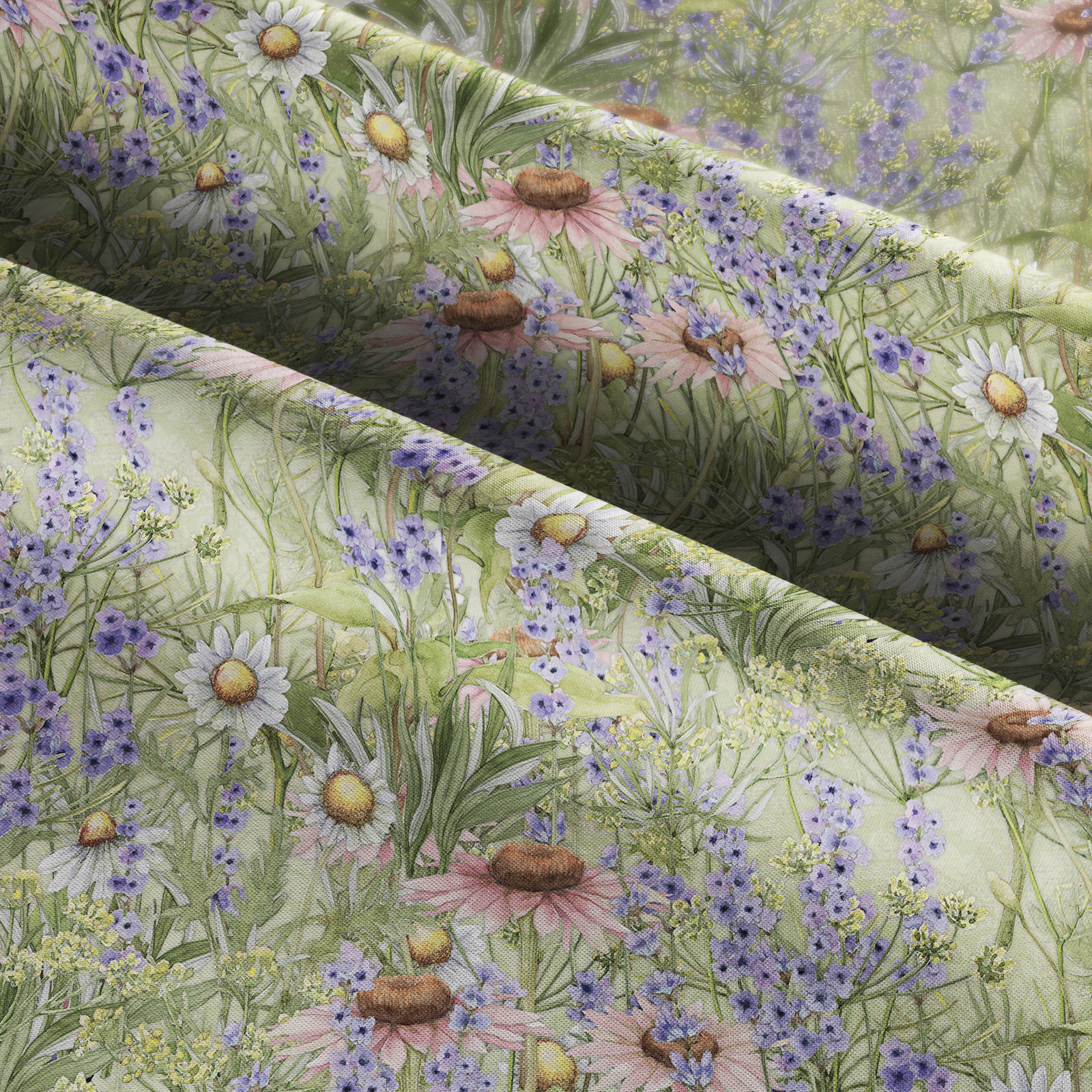Springs Creative 44" Cotton Flowering Herbs Flower Garden Sewing & Craft Fabric by the Yard