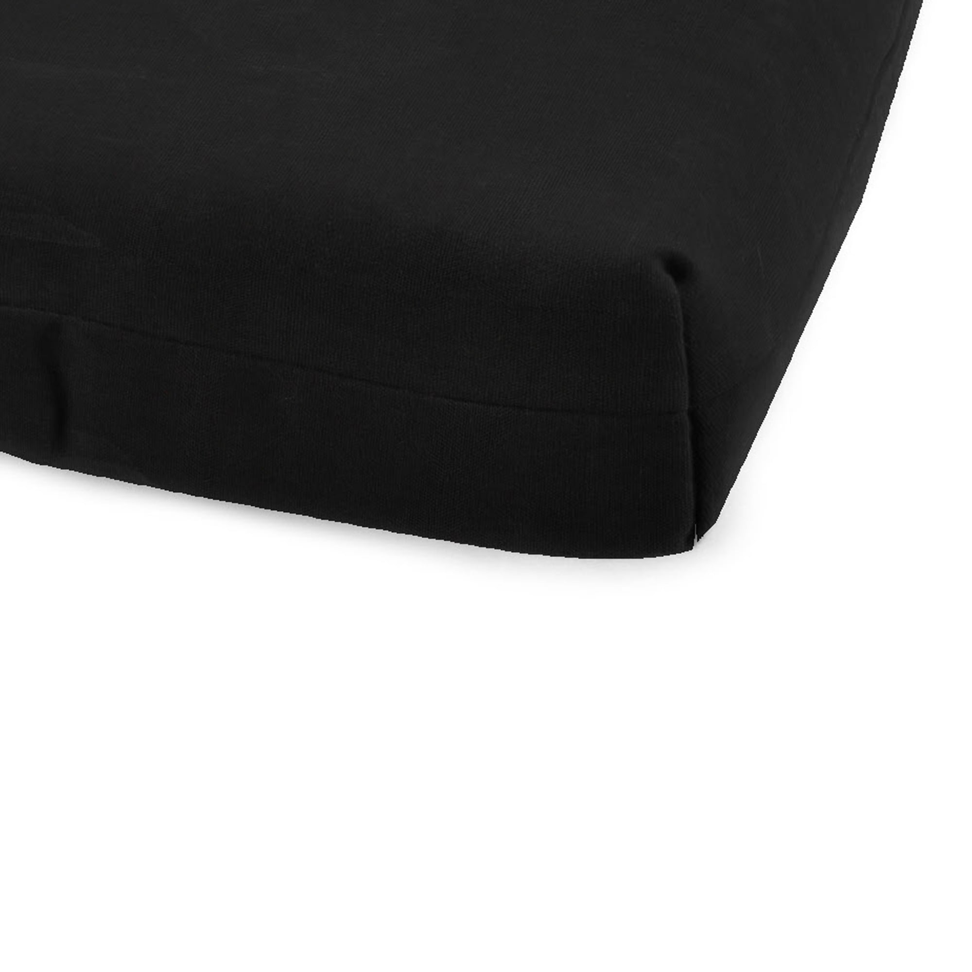 Jordan Manufacturing 75.5" x 22" Canvas Black Solid Rectangular Outdoor Chaise Lounge Cushion with Ties