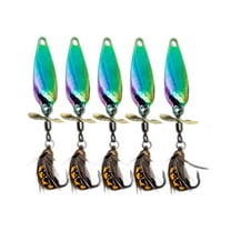 Fishing Lure Kit - 5 Metal Spinner Spoons with Bionic Propellers for Bass, Trout & Catfish - Freshwater & Saltwater Bait Set