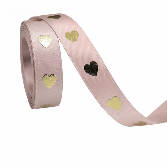 5 Yard Hot Stamping Love Heart Ribbon DIY Bowknot Flower Cake Packaging Ribbons Valentine's Day Gift Box Wrapping Strap Decoration