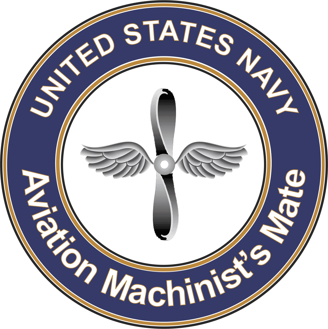 USN United States Navy Emblem Reflective Round Decal Bumper Sticker 3" 