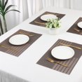 thumbnail image 7 of REGALWOVEN Set of 6 Placemats for Kitchen Dining Table Decor Heat Heat-resistant Table Placemats Wipeable Table Mat Sand Black 18*12in, 7 of 7