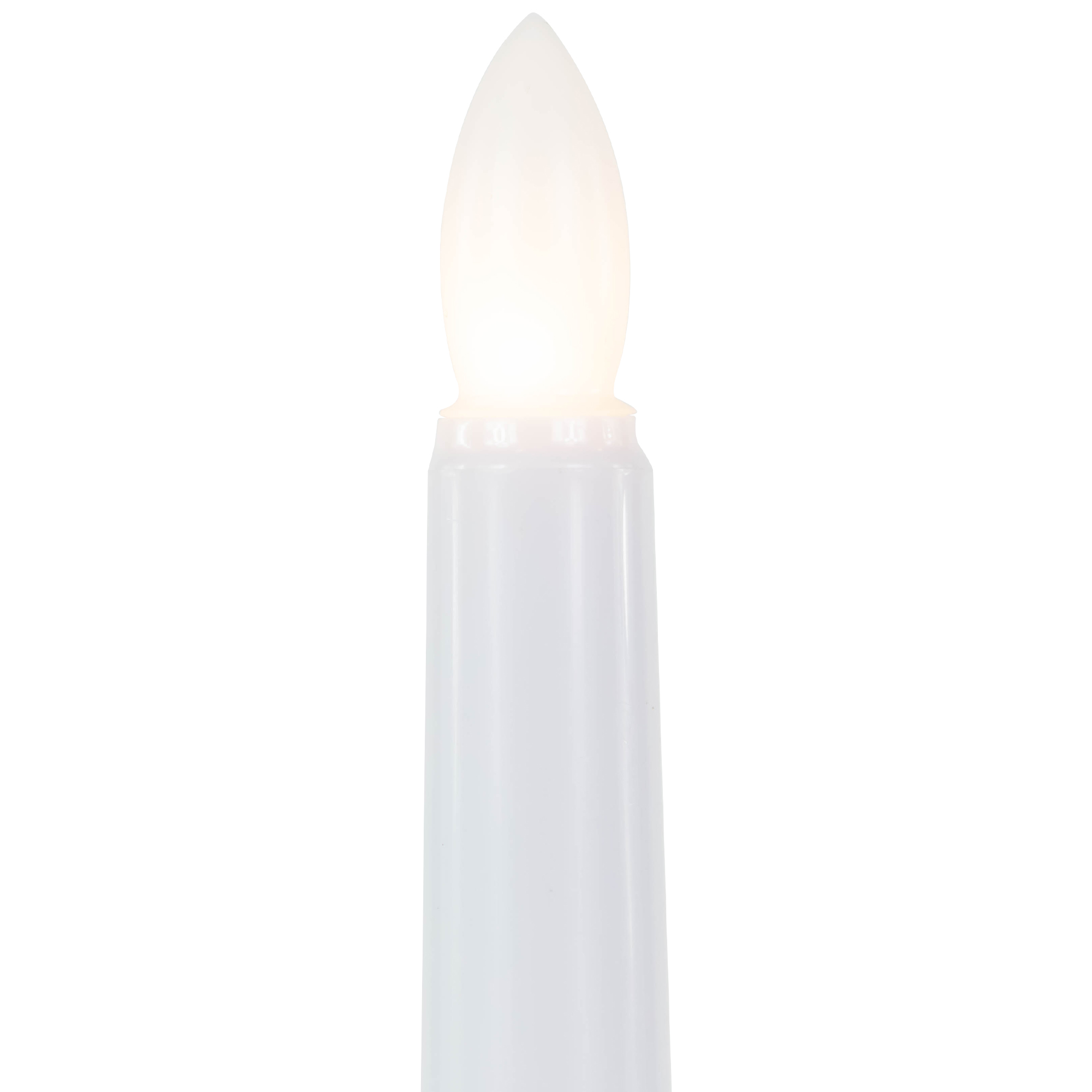 Set of 6 White and Gold Christmas Candle Lights 9.5"