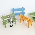 thumbnail image 1 of Miniature Bench Unique Wooden Decorative for Accessories Home Landscape Decoration ( Green ), 1 of 8