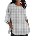 thumbnail image 1 of Tops Y Blusas de las Señoras Cortado 3/4 Manga Impresa Suelta Camisa Casual, Blusas para las Mujeres Casual, 1 of 4