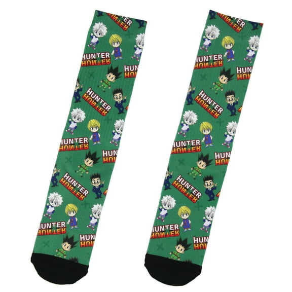 Hunter X Hunter Anime Mens' Chibi Characters Sublimated Adult Crew Socks 1 Pair