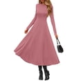 thumbnail image 4 of Vestido PRETTYGARDEN 2025 Elegante Midi de Manga Larga Rosa Talla L, 4 of 8