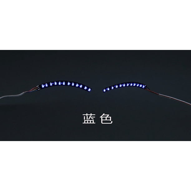 Tiras de Luz Led Halloween Iluminación Led Pestañas Falsas Tira de Maquillaje Luminosa Lámpara Pestañas Pegatinas Doble Párpado Club Bar Accesorios de Maquillaje Baile Luz Led Falsa E Led Luz Barra