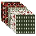 thumbnail image 1 of 24Pcs/Set Double-Sided Merry Christmas Scrapbook Paper Christmas Flower Xmas Tree Elk Patterned Paper Green Red Decorative Craft Paper for Card Making Photo Album Holiday Crafts, 1 of 7