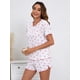 thumbnail image 3 of Conjunto de pijama SOLY HUX para mujer con bonito estampado, camiseta y pantalones cortos, 3 of 7
