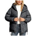 thumbnail image 1 of Parkas pour Femmes, Couleur Unie Décontractée avec Fermeture Éclair, Col Montant, Double Poche, Capuche, Manches Longues, Col pour Femmes, 1 of 9