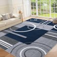 thumbnail image 2 of HOMERRY Area Rugs 5' x 7' Rug for Living Room Geometric Washable Non-Slip Indoor Carpet for Home Decor, Navy, 2 of 5