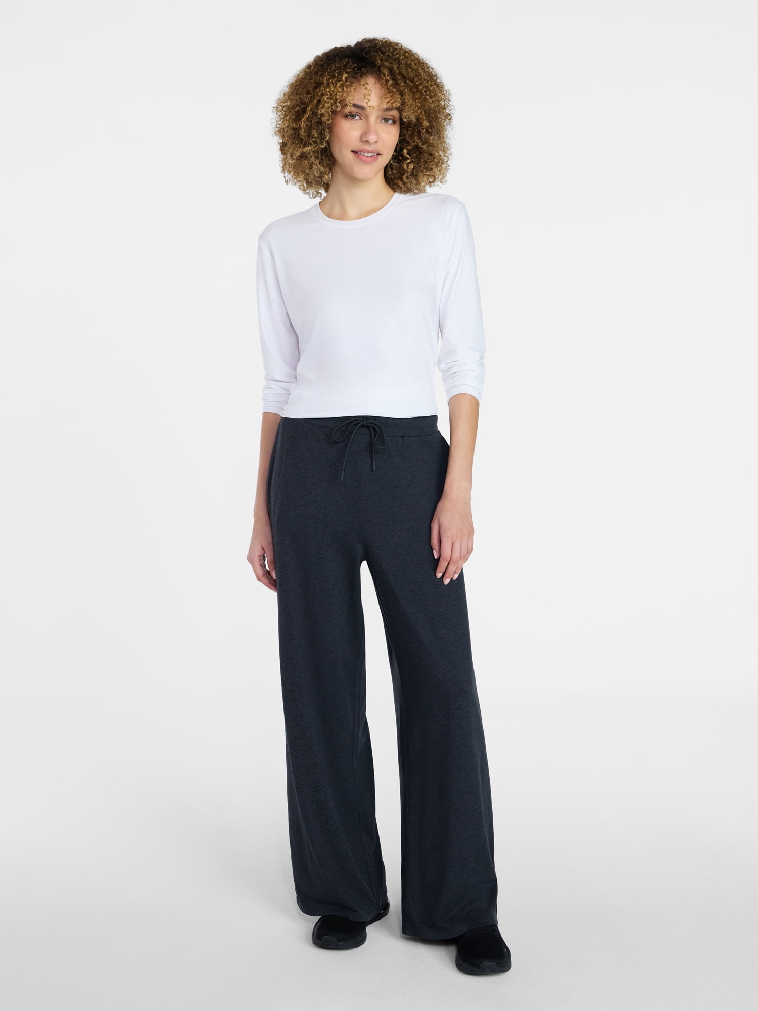 Athletic Works Women's and Women's Plus ButterCore Lightweight Wide Leg Pants, Sizes XS-4X