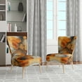 thumbnail image 2 of Designart "Encaustic VORTEXs II" Orange Abstract Upholstered Accent Chair - Modern Arm Chair For Living Room, 2 of 7
