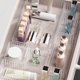 thumbnail image 4 of Caja de almacenamiento de cosméticos con patrón de ondas, cesta de almacenamiento transparente para escritorio, caja de acabado, estante de almacenamiento apilable para dormitorio, 4 of 5
