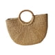 thumbnail image 3 of Bolso de mano de playa tejido con asa, hecho a mano, versátil, tejido a mano, bolso de mano de paja para mujer, para viajes, playa de verano L, 3 of 8
