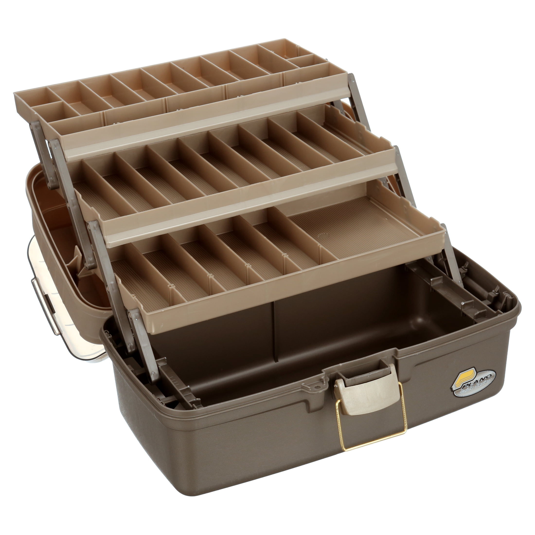 Plano Fishing Large 3-Tray Tackle Box with Top Access, Graphite/ Sandstone  