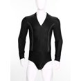 thumbnail image 3 of Eandarui Men's Tango Latin Dance Leotard Shirts Shiny Rhinestone Long Sleeve Chacha Rumba Samba Black 3XL, 3 of 7