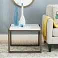 thumbnail image 3 of SAFAVIEH Bartholomew Lacquer End Table, White/Dark Brown, 3 of 3