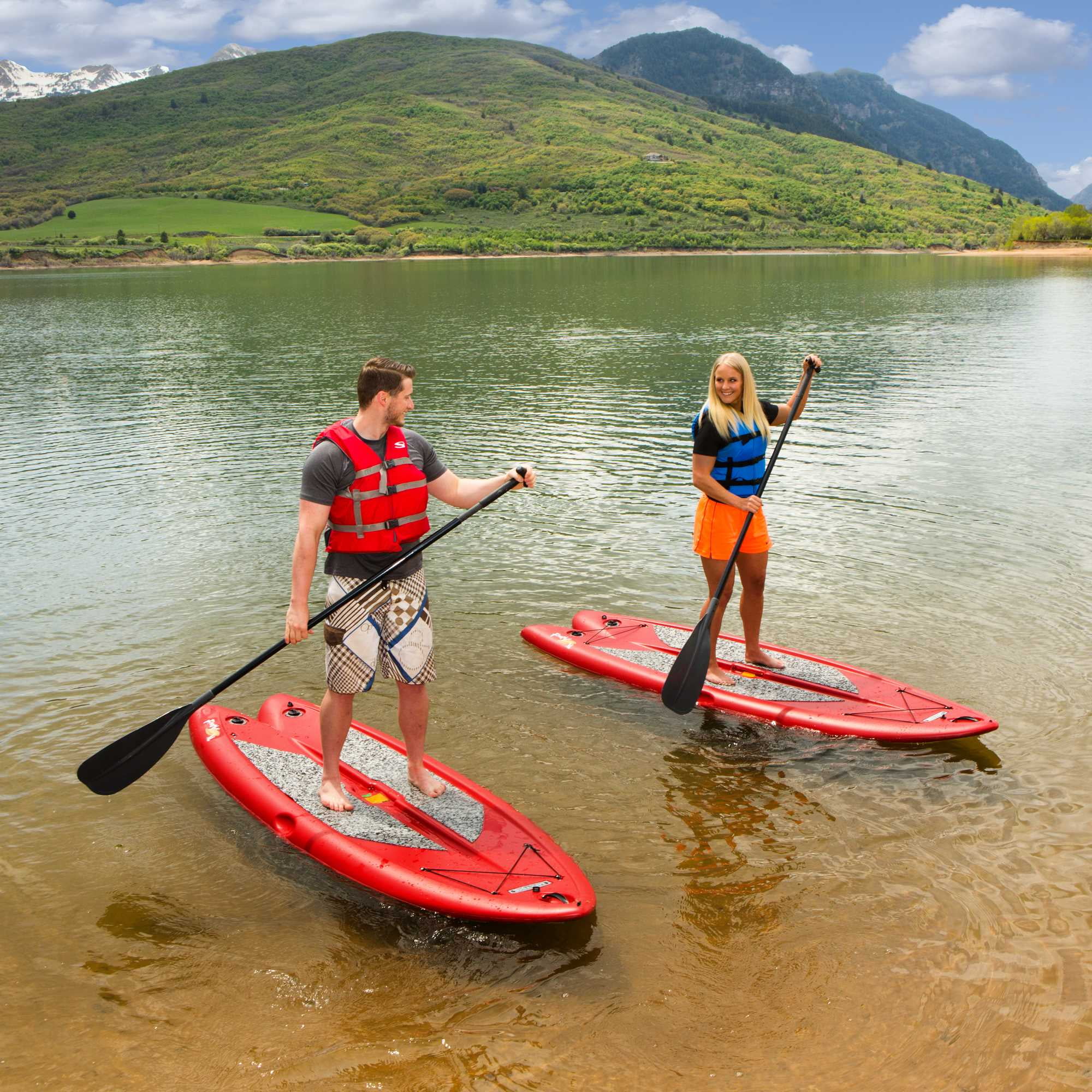 Lifetime Freestyle XL 116 inch Stand-Up Hardshell Paddleboard - 2 Pack, Red (90445)