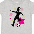 thumbnail image 4 of Inktastic Girl Playing Soccer- Pink and Yellow Stars Girls Toddler T-Shirt, 4 of 5