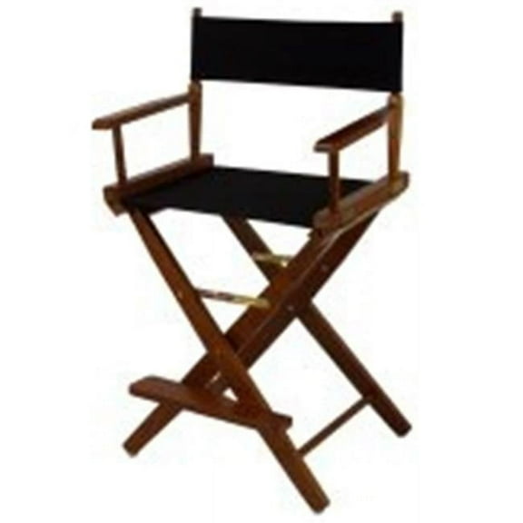 206-24-032-15 24 in. Extra-Wide Premium Directors Chair, Oak Frame with Black Color Cover