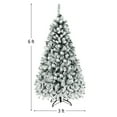 thumbnail image 2 of Gymax 6 FT Pre-Lit Christmas Tree Snow Flocked Hinged Pine Tree w/ Metal Stand, 2 of 10