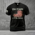thumbnail image 2 of Rggeeun Men'S T-Shirts Us National Flag 1776-2026 & 250 Years Liberty Graphic Print Short Sleeve Crew Neck For 4th Of July Fireworks Show Vintage Tee,Black,L, 2 of 3