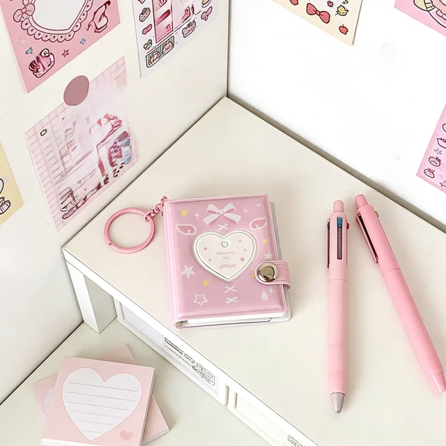 PVC Storage Photo Card Album Keychain Pendant Album, Multi-Compartment Pages, Transparent Viewing Pockets, Portable 5.5 x 6.2 cm, 1-Pack