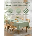 thumbnail image 2 of Decorelia Waterproof Linen Table Cloth for 8ft Rectangle Table, Easy to Clean Wrinkle-Free Outdoor Tablecloth for Wedding, Party, and Camping(Oblong, 60 x 120 Inch (10-12 Seats), Sage Green), 2 of 16