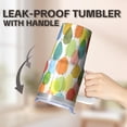 thumbnail image 5 of 20oz Stainless Steel Coffee Travel Mug with Handle, Geometric Texture Insulated Double Wall Tumbler Leak-Proof Lid and Straw, 5 of 5